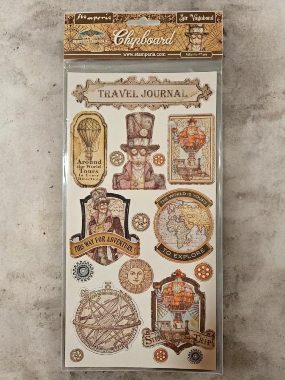 Sir Vagabond Travel Journal Chipboard Set